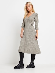 M&Co Natural Petite 3/4 Sleeve Dress - Image 1 of 5