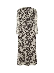 M&Co White & Black Petite Abstract Mesh Midi Dress - Image 5 of 5