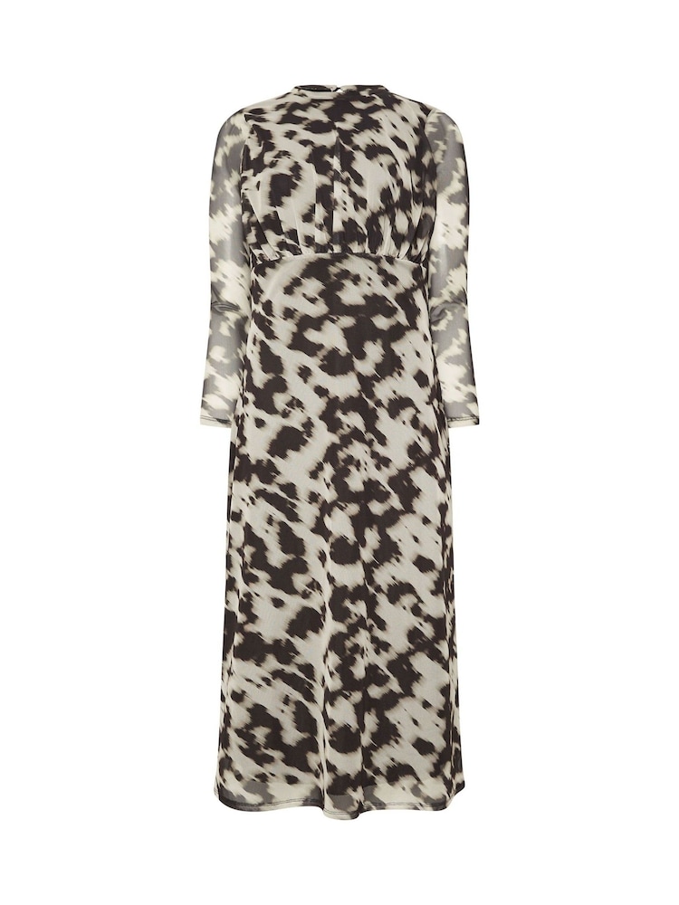 M&Co White & Black Petite Abstract Mesh Midi Dress - Image 5 of 5