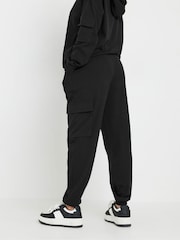 PixieGirl Petite Black Cargo Ribbed Joggers - Image 3 of 6