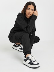 PixieGirl Petite Black Cargo Ribbed Joggers - Image 4 of 6
