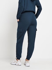 PixieGirl Petite Blue Cargo Ribbed Joggers - Image 3 of 5