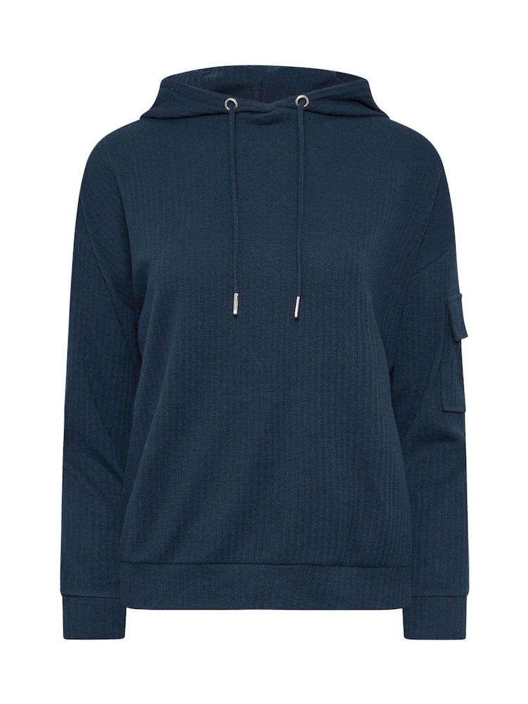 PixieGirl Petite Blue Cargo Ribbed Hoodie - Image 6 of 6