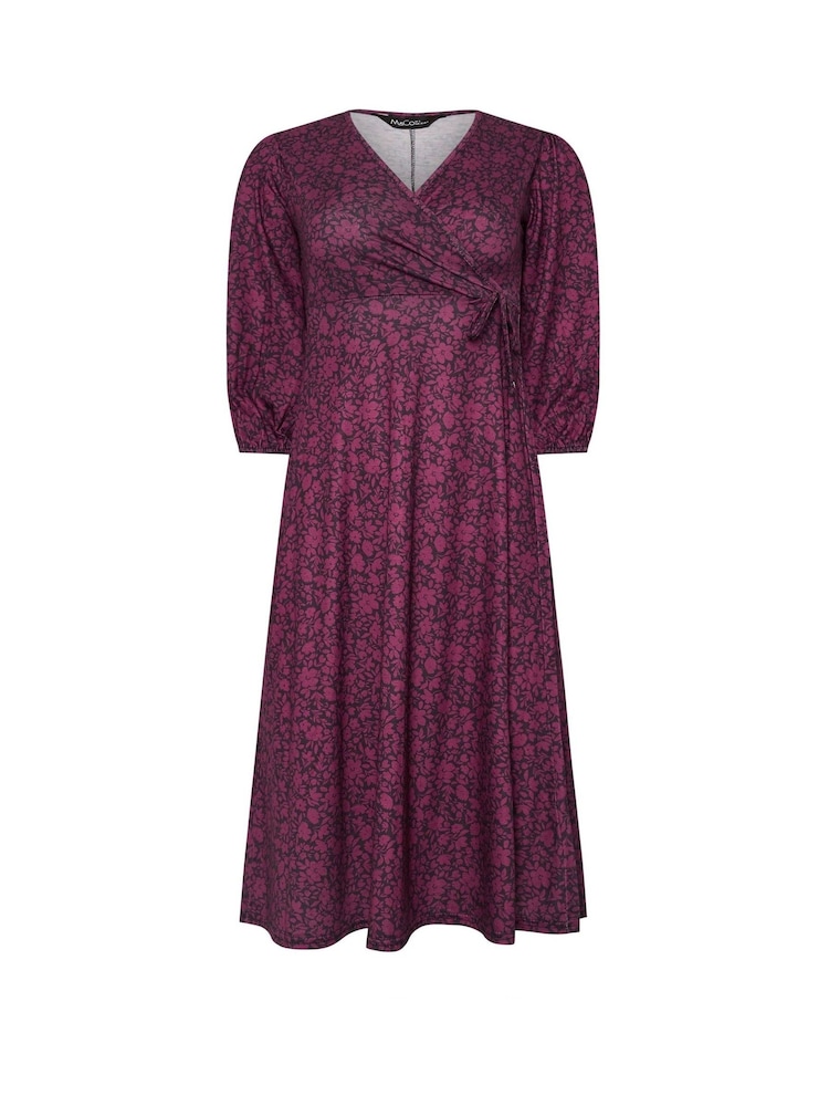 M&Co Purple Petite 3/4 Sleeve Dress - Image 5 of 5