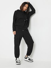 PixieGirl Petite Black Cargo Ribbed Hoodie - Image 2 of 5