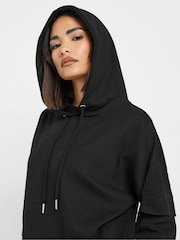 PixieGirl Petite Black Cargo Ribbed Hoodie - Image 4 of 5