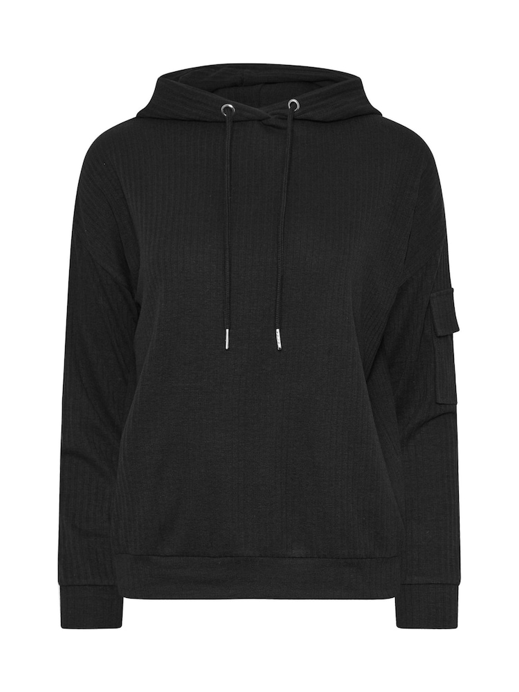 PixieGirl Petite Black Cargo Ribbed Hoodie - Image 5 of 5