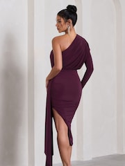 Club L London Catherine Асимметричное платье с одним рукавом средних размеров с эффектом драпировки - Image 5 of 5