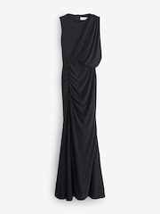 Club L London Black Paphos Draped Sleeveless Maxi Dress - Image 7 of 7