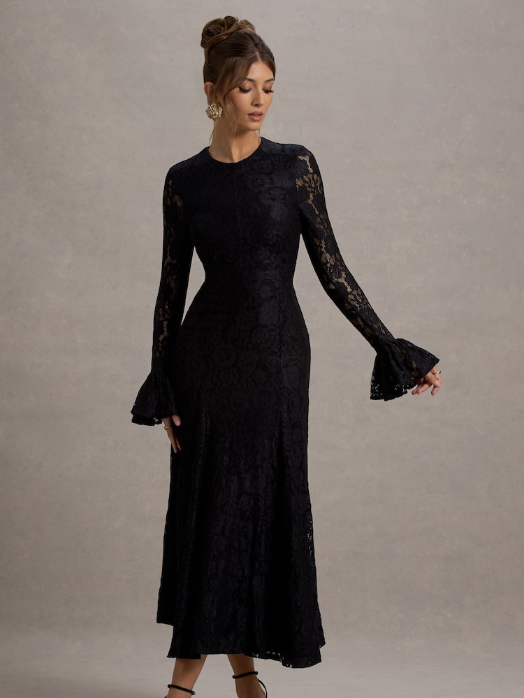 Buy Club L London Black For Life Lace Long Sleeve Midi Dress from the Next  UK online shop