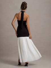 Club L London Khai Halter-Neck Maxi Dress With Plisse Skirt - Image 2 of 7