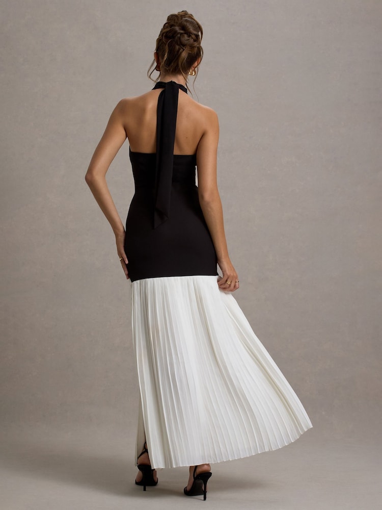 Club L London Khai Halter-Neck Maxi Dress With Plisse Skirt - Image 2 of 7