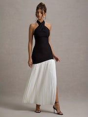 Club L London Khai Halter-Neck Maxi Dress With Plisse Skirt - Image 6 of 7