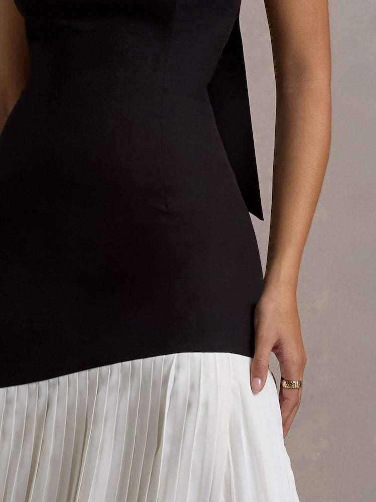 Club L London Khai Halter-Neck Maxi Dress With Plisse Skirt - Image 7 of 7