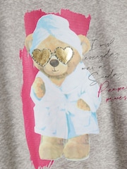 River Island Pink Girls Teddy Satin Mix Pyjamas - Image 6 of 10
