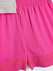 River Island Pink Girls Teddy Satin Mix Pyjamas - Image 7 of 10