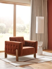 Soft Velvet Rust Brown Beaumont Accent Chair - Image 1 of 9