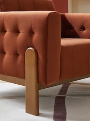 Soft Velvet Rust Brown Beaumont Accent Chair - Image 2 of 9