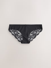 Black/White/Praline Nude Brazilian No VPL Lace Back Briefs 3 Pack - Image 8 of 10