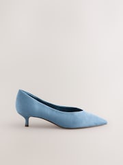 Blue Standard/Wide Fit Forever Comfort® Point Toe Low Kitten Heels - Image 2 of 6