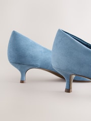 Blue Standard/Wide Fit Forever Comfort® Point Toe Low Kitten Heels - Image 3 of 6