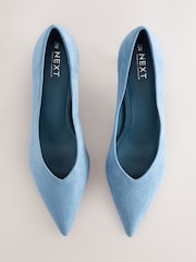 Blue Standard/Wide Fit Forever Comfort® Point Toe Low Kitten Heels - Image 5 of 6