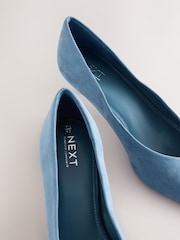 Blue Standard/Wide Fit Forever Comfort® Point Toe Low Kitten Heels - Image 6 of 6