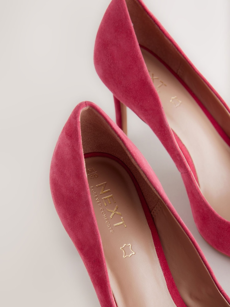 Red Suede Standard/Wide Fit Forever Comfort® Leather Mid Court Shoes - Image 4 of 5