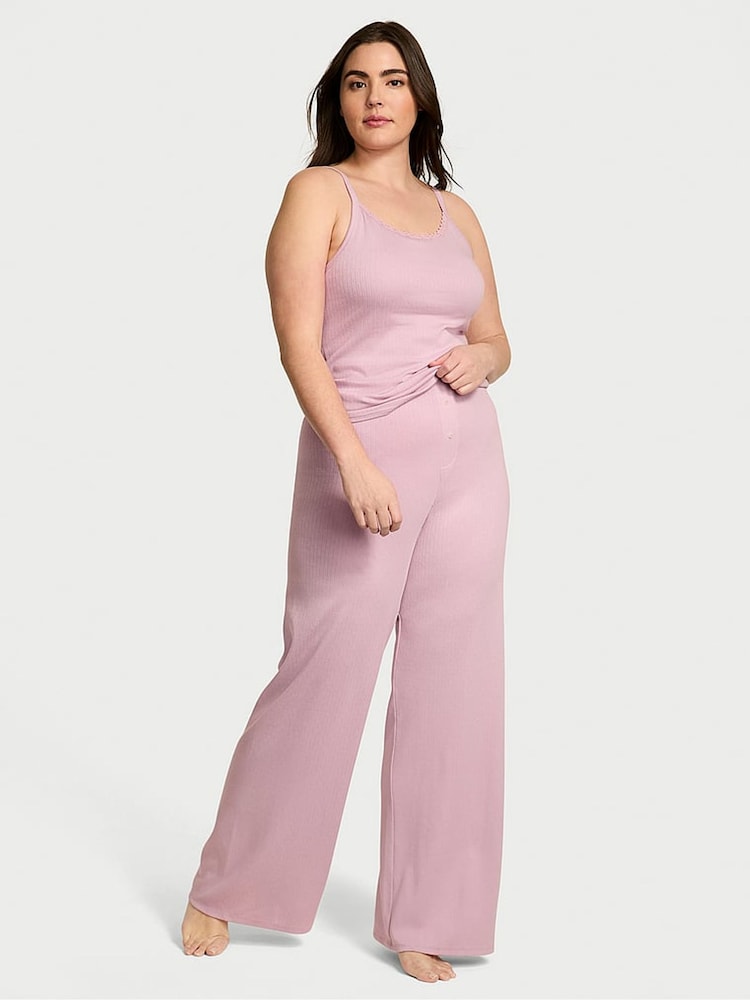 Victoria's Secret Violet Pearl Purple Pointelle Modal Pyjama Set - Image 1 of 2