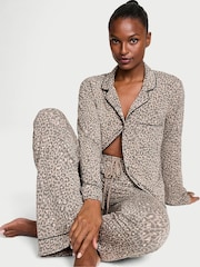 Victoria's Secret Turtle Dove Grey Leopard Modal Long Pyjama Set - Image 1 of 2