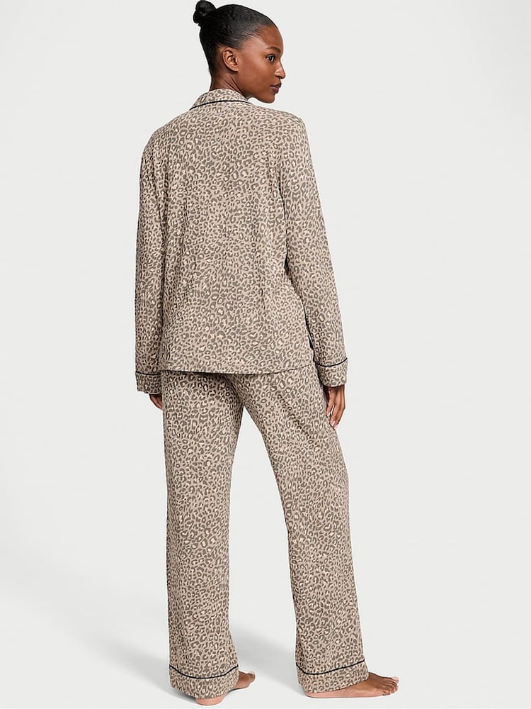 Victoria's Secret Turtle Dove Grey Leopard Modal Long Pyjama Set - Image 2 of 2