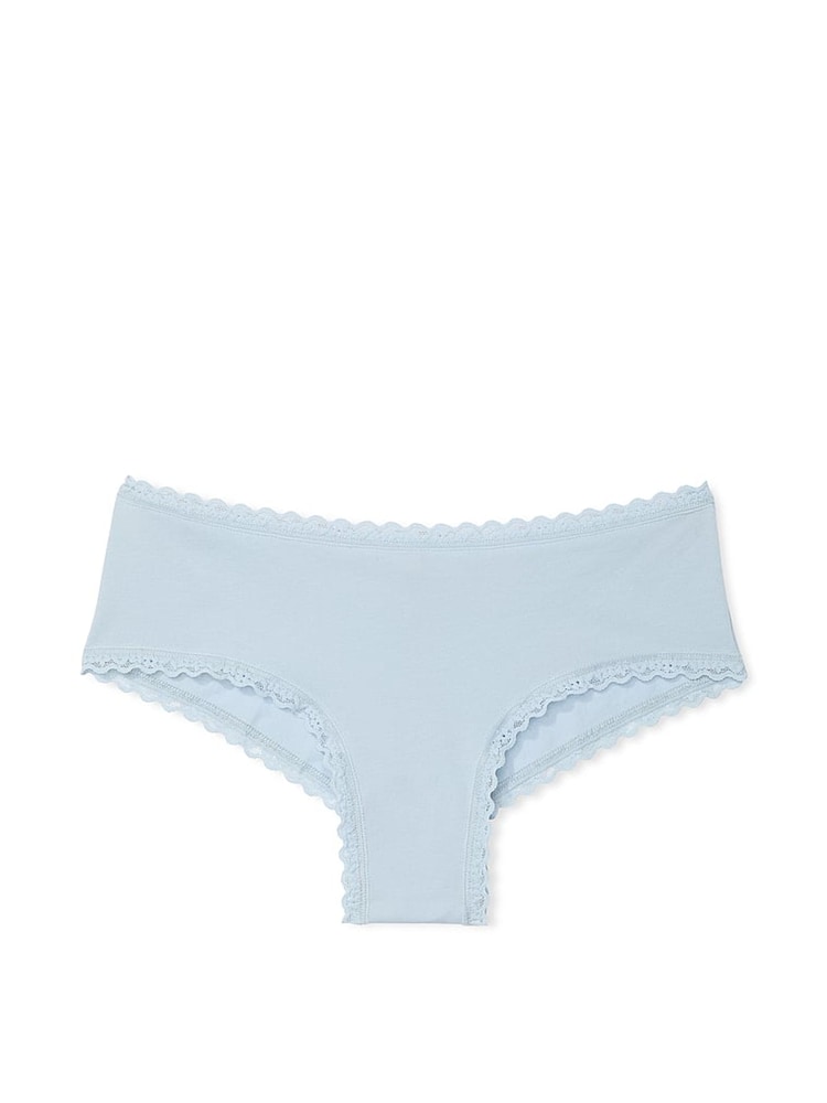 Victoria's Secret Palest Blue Cheeky Cotton Lace Waist Knickers - Image 3 of 3