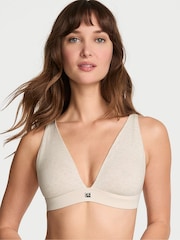 Huidskleurig gemêleerd - Victoria's Secret - Katoenen bralette met logo - Image 1 of 2