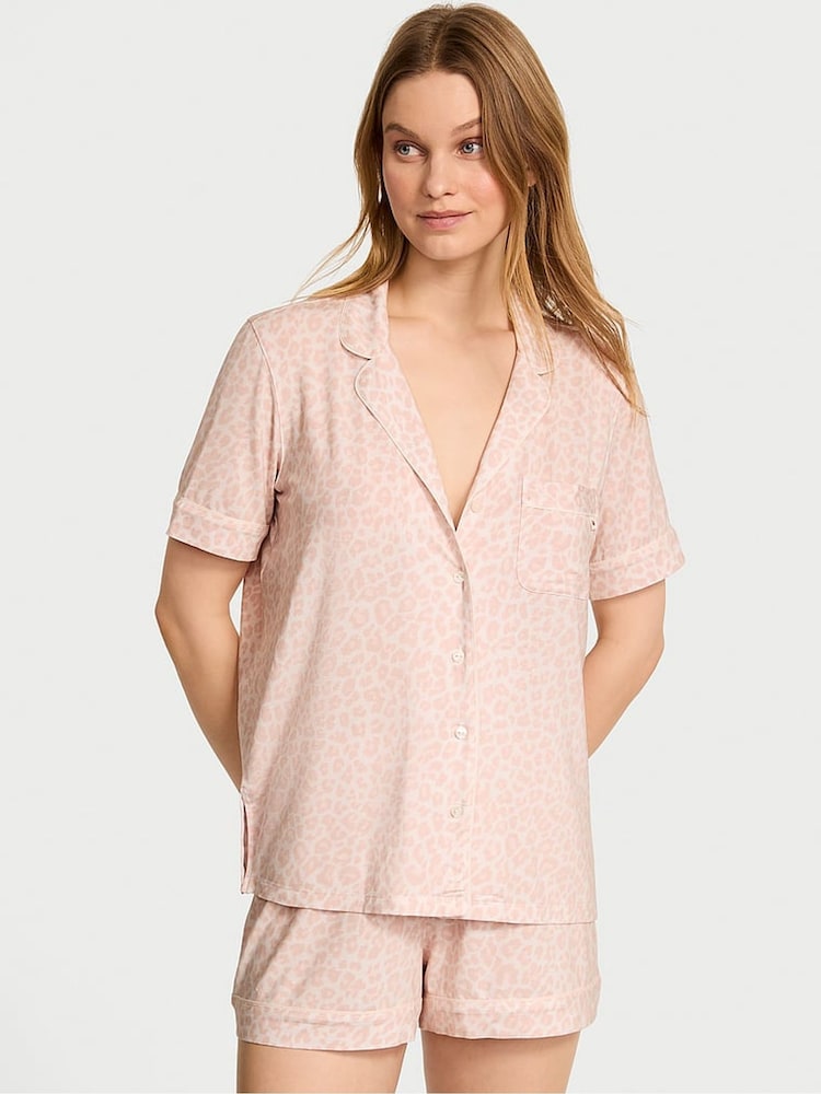 Victoria's Secret White Leopard Modal Short Pyjama Set - Image 1 of 2 Victoria's Secret White Leopard Modal Short Pyjama Set - Image 1 of 2
