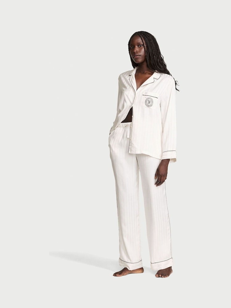 Victoria's Secret White Satin Long Pyjama Set - Image 1 of 7
