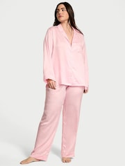 Victoria's Secret Angel Pink Jacquard Satin Long Pyjama Set - Image 1 of 2