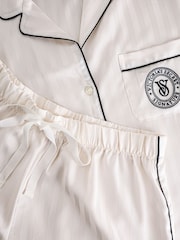 Victoria's Secret White Stripe Satin Short Pyjama Set - Image 4 of 7