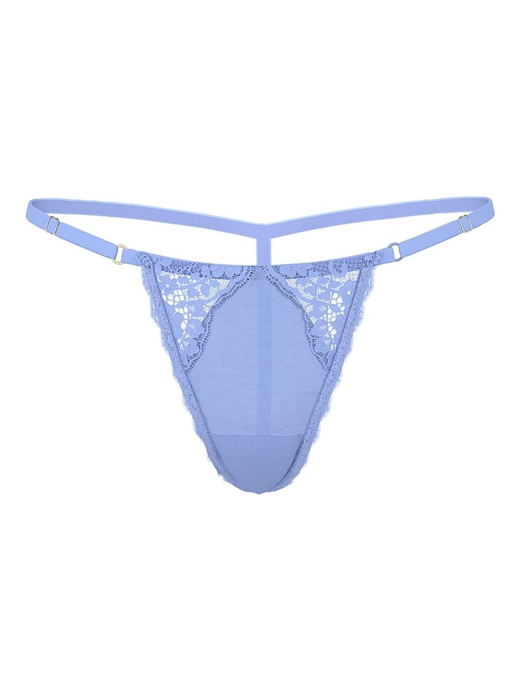 Victoria's Secret Blue Cameo Lace Trim G String Knickers - Image 3 of 3