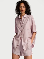 Victoria's Secret Nostalgia Rose Pink Herringbone Cotton Modal Short Pyjama Set - Image 1 of 2