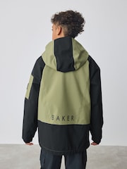 Khaki-Grün/Schwarz - Baker by Ted Baker Shower Resistant Colourblock Coat - Bild 3 von 13