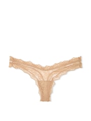 Victoria's Secret Praline Nude Thong Rose Lace Knickers - Image 3 of 3