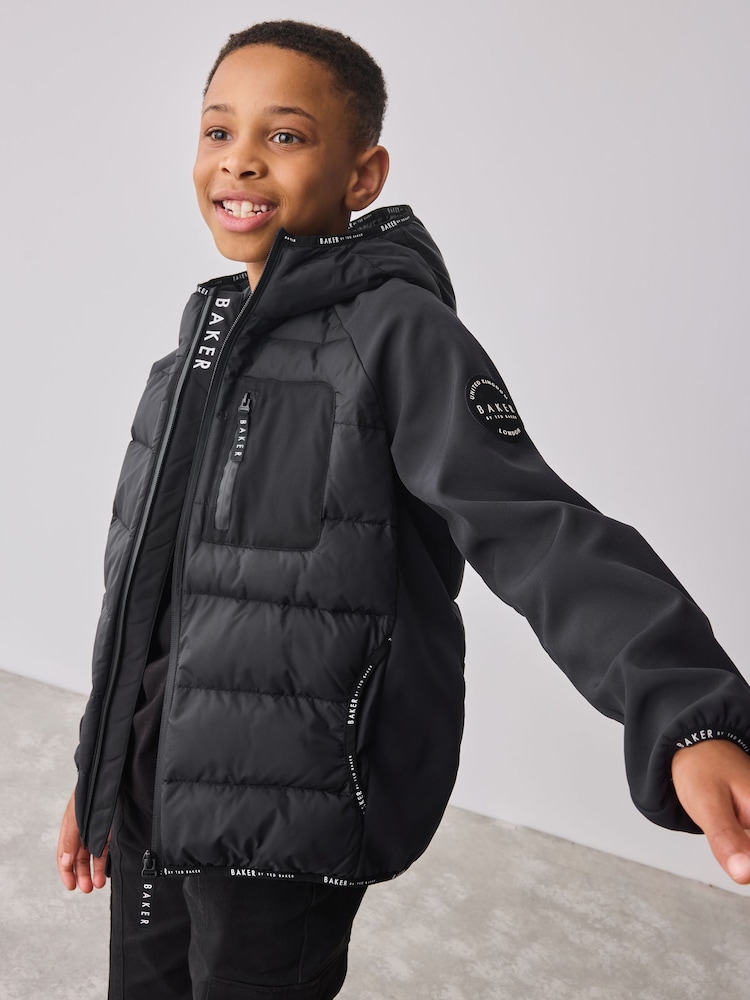 Baker by Ted Baker Shower Resistant Neoprene Padded Black Jacket - Image 1 of 14