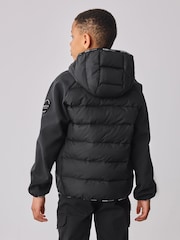 Baker by Ted Baker Shower Resistant Neoprene Padded Black Jacket - Image 3 of 14