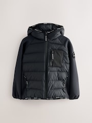 Baker by Ted Baker Shower Resistant Neoprene Padded Black Jacket - Image 8 of 14