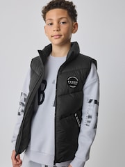 Baker by Ted Baker Shower Resistant Padded Black Gilet - Image 1 of 12