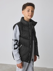 Baker by Ted Baker Shower Resistant Padded Black Gilet - Image 2 of 12