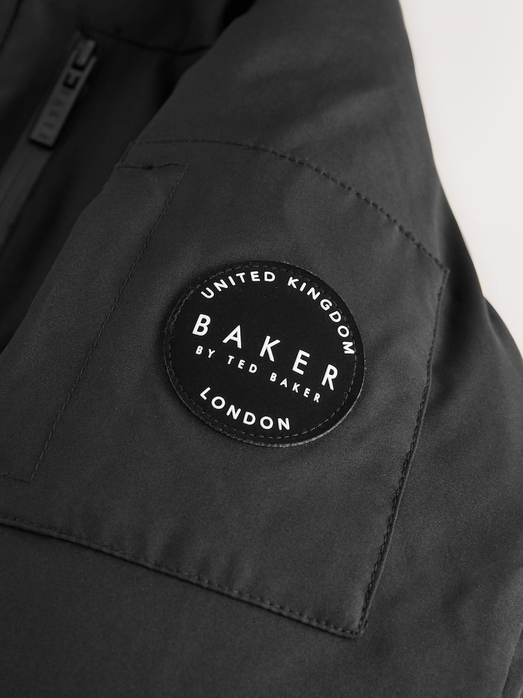 Baker by Ted Baker Shower Resistant Padded Bomber Black Coat - Image 15 of 15