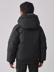 Baker by Ted Baker Shower Resistant Padded Bomber Black Coat - Image 3 of 15