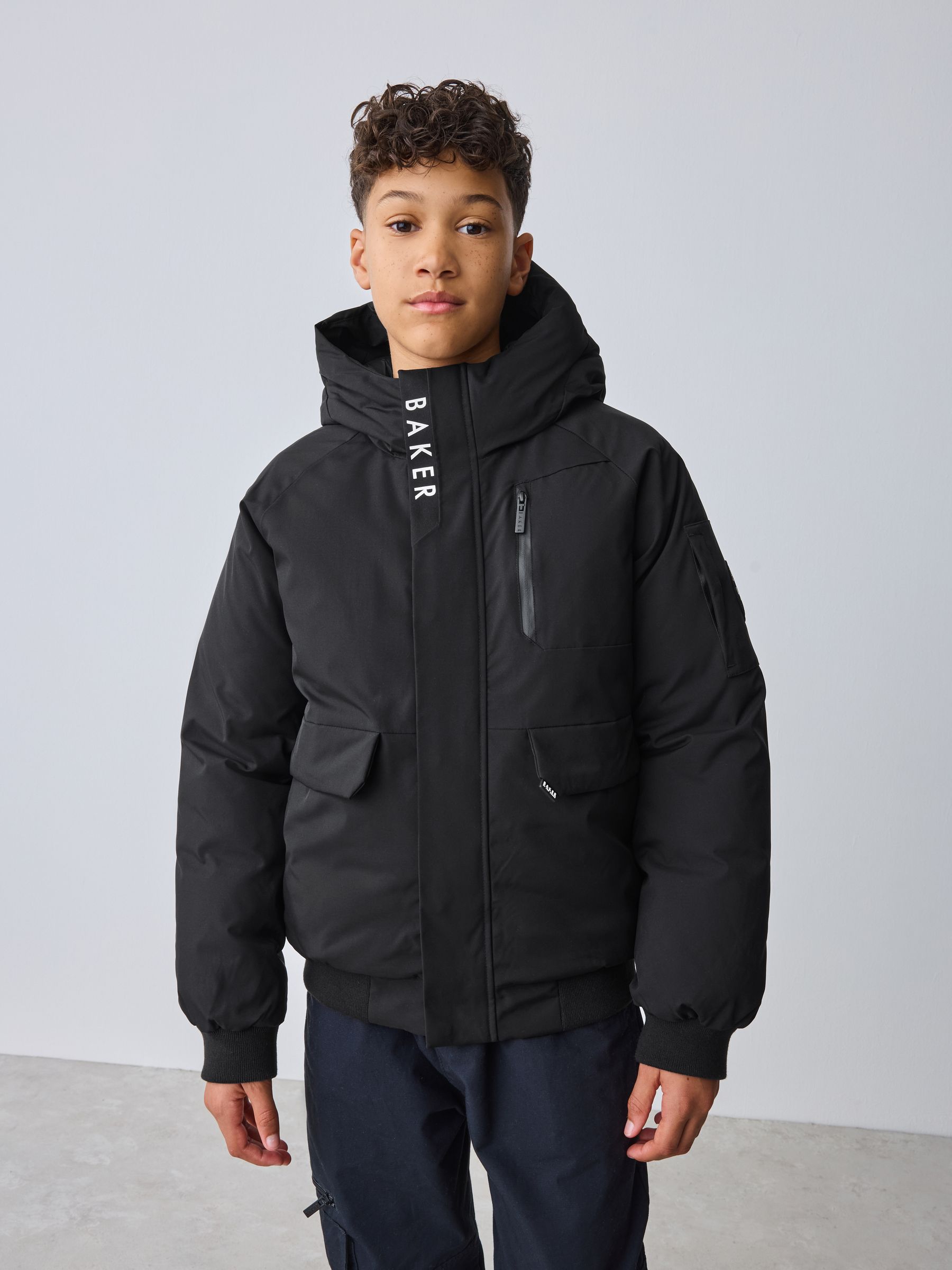 Buy Baker by Ted Baker Shower Resistant Padded Bomber Black Coat