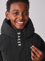 Baker by Ted Baker Shower Resistant Padded Bomber Black Coat - Image 6 of 15